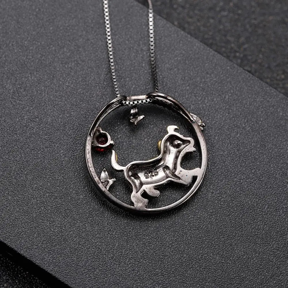 Dog Chinese Zodiac Jewelry For Women Natural  Gemstone  Necklace Handmade