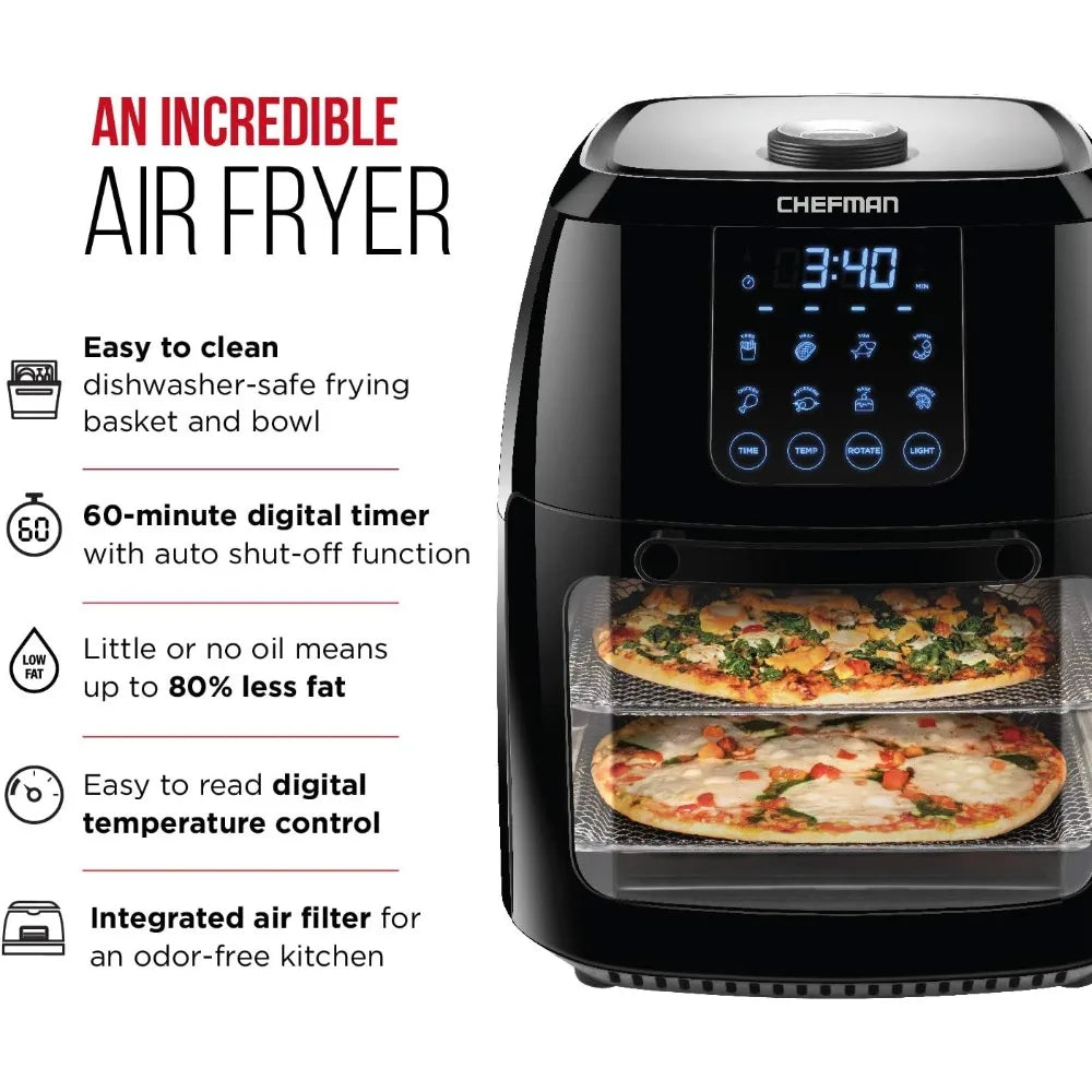 Dehydrate Electric Air Fryer, Bake Convection Oven, 17 Touch Screen Presets