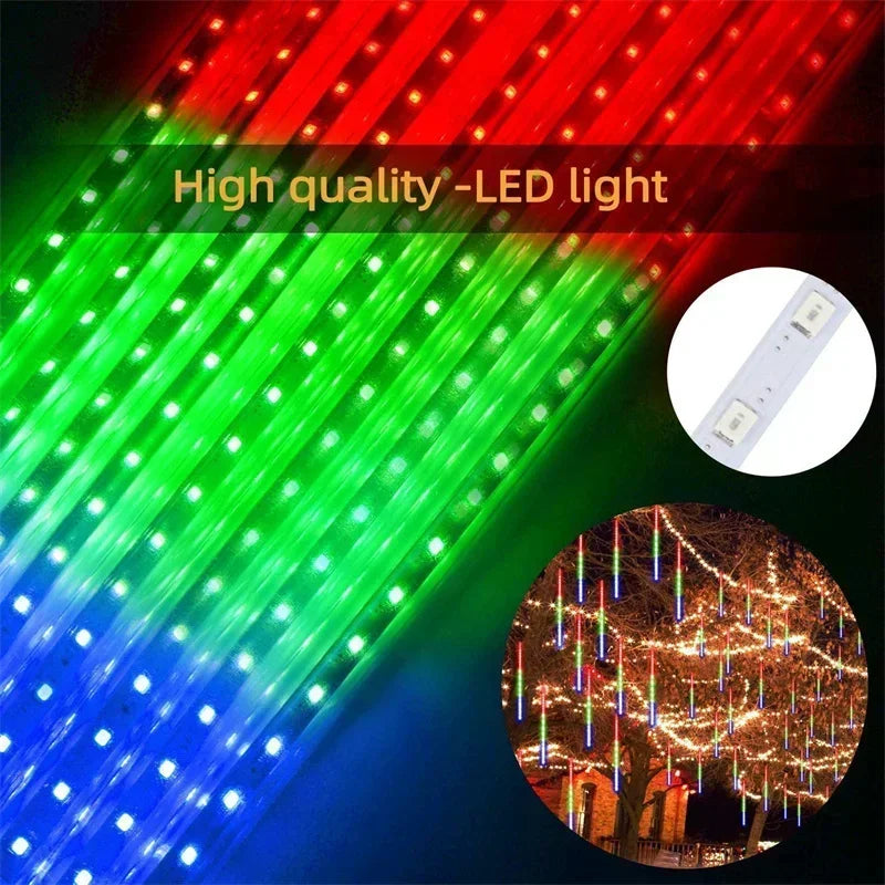 Holiday  LED Meteor Shower Rain  for Outdoor Wedding Halloween Christmas Fairy Lights