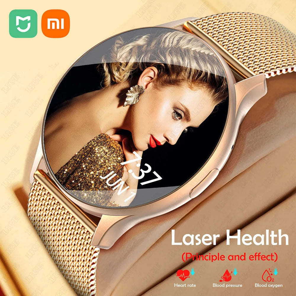 Heart Rate Smart Watch Women AMOLED Screen, Always Showing Watch High Quality Bluetooth