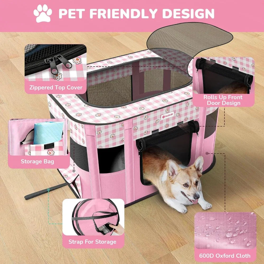 Foldable Kennel Crate for Puppy or Small Dogs and Cats and Bunnys