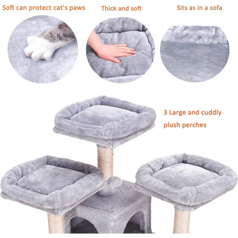 Tall Indoor Cat Tower for Large Cats 20 Lbs Heavy Duty