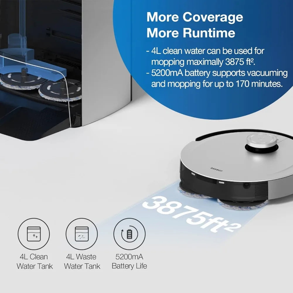 Turbo Robot Vacuum and Mop Combo with Auto-Cleaning Station