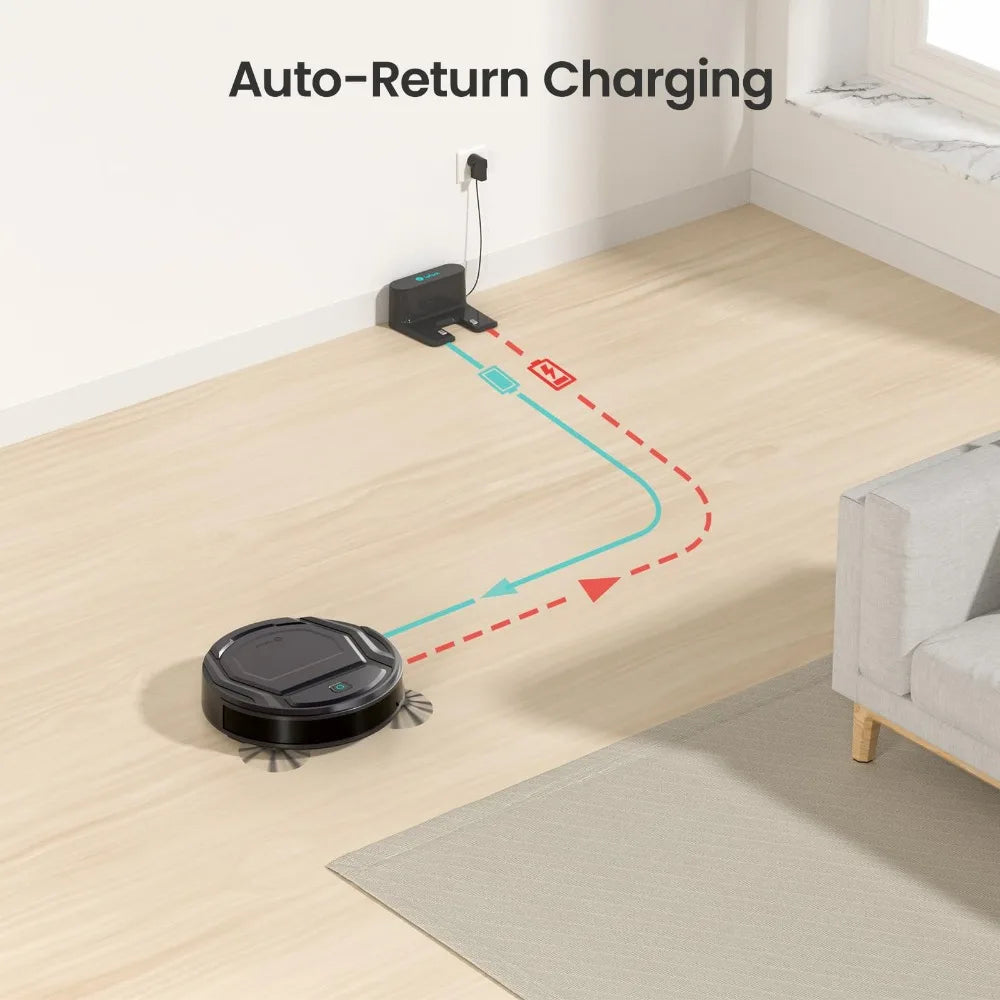 Slim Self-Charging Robotic Vacuum Cleaner