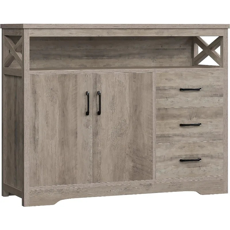 Modern Farmhouse Sideboard Buffet Cabinet, Kitchen Buffet Storage Cabinet