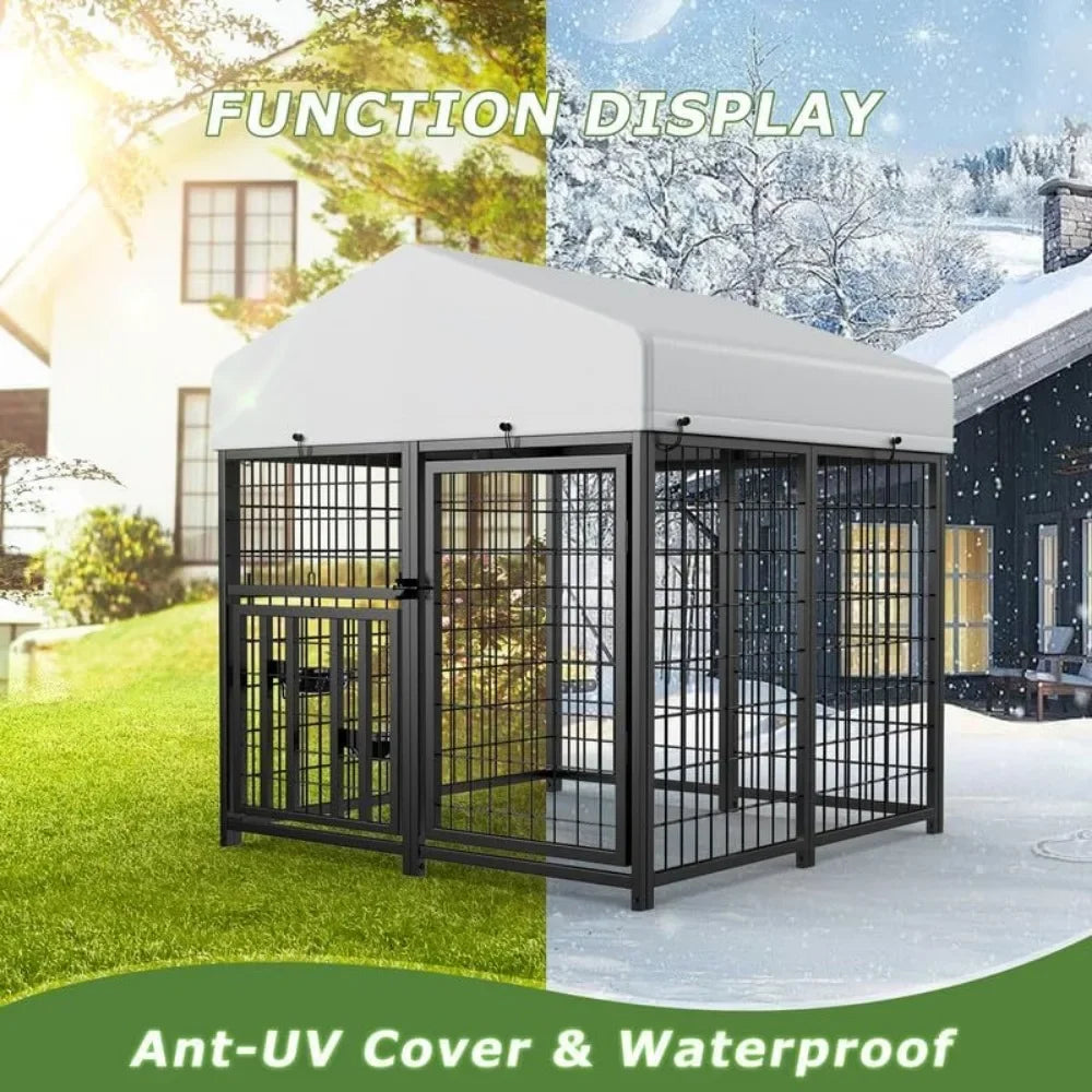 Outdoor Large Dog Kennel  Enclosure  With Rotating Bowl