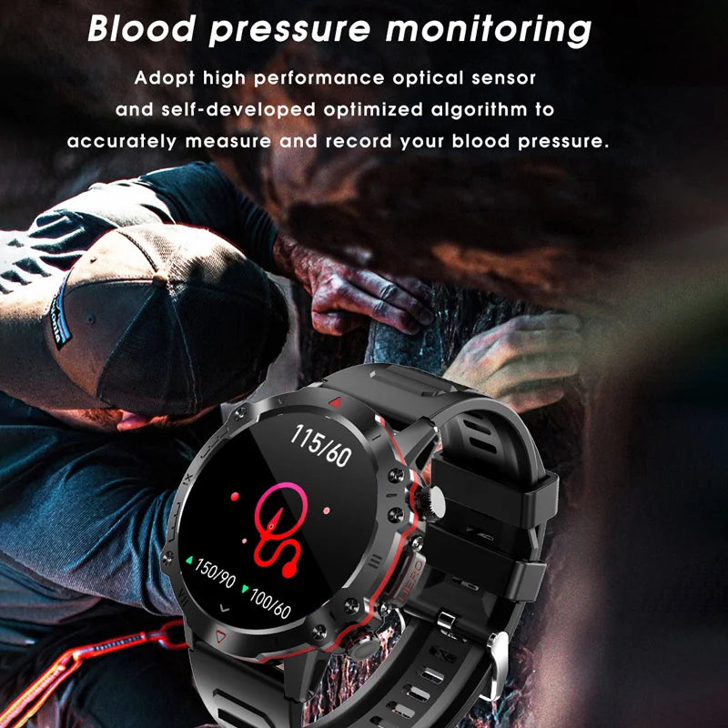 Bluetooth Men Smart Watch, Health Monitor, Android iOS Fashion Women, Waterproof