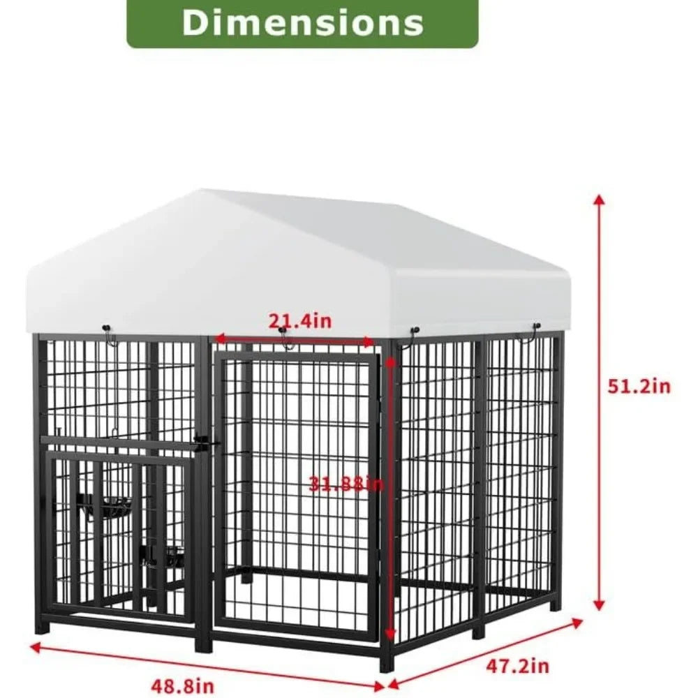 Outdoor Large Dog Kennel  Enclosure  With Rotating Bowl