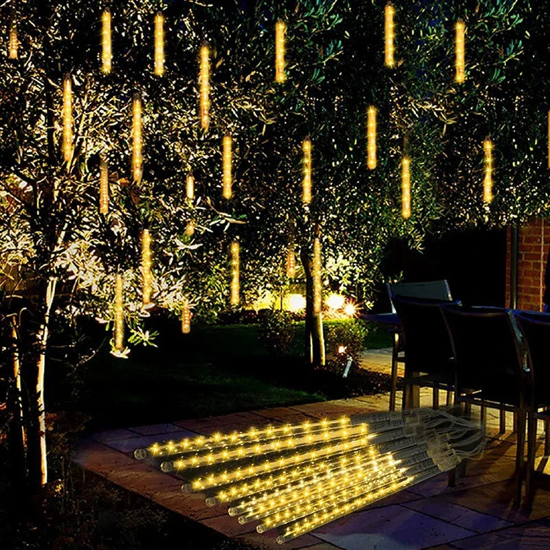 Holiday  LED Meteor Shower Rain  for Outdoor Wedding Halloween Christmas Fairy Lights