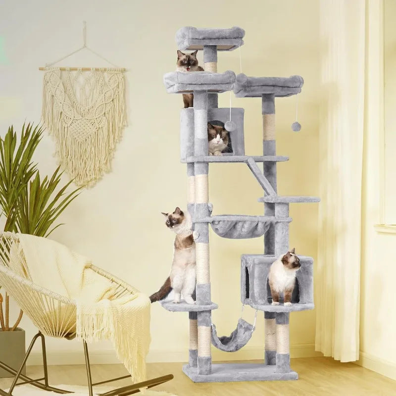 Tall Indoor Cat Tower for Large Cats 20 Lbs Heavy Duty