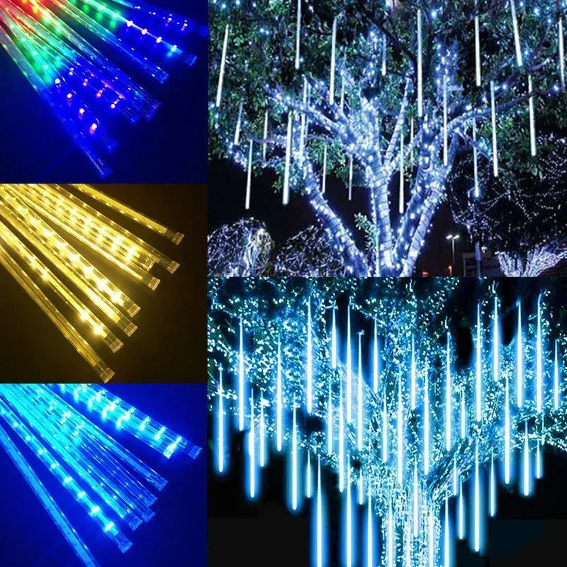 Holiday  LED Meteor Shower Rain  for Outdoor Wedding Halloween Christmas Fairy Lights