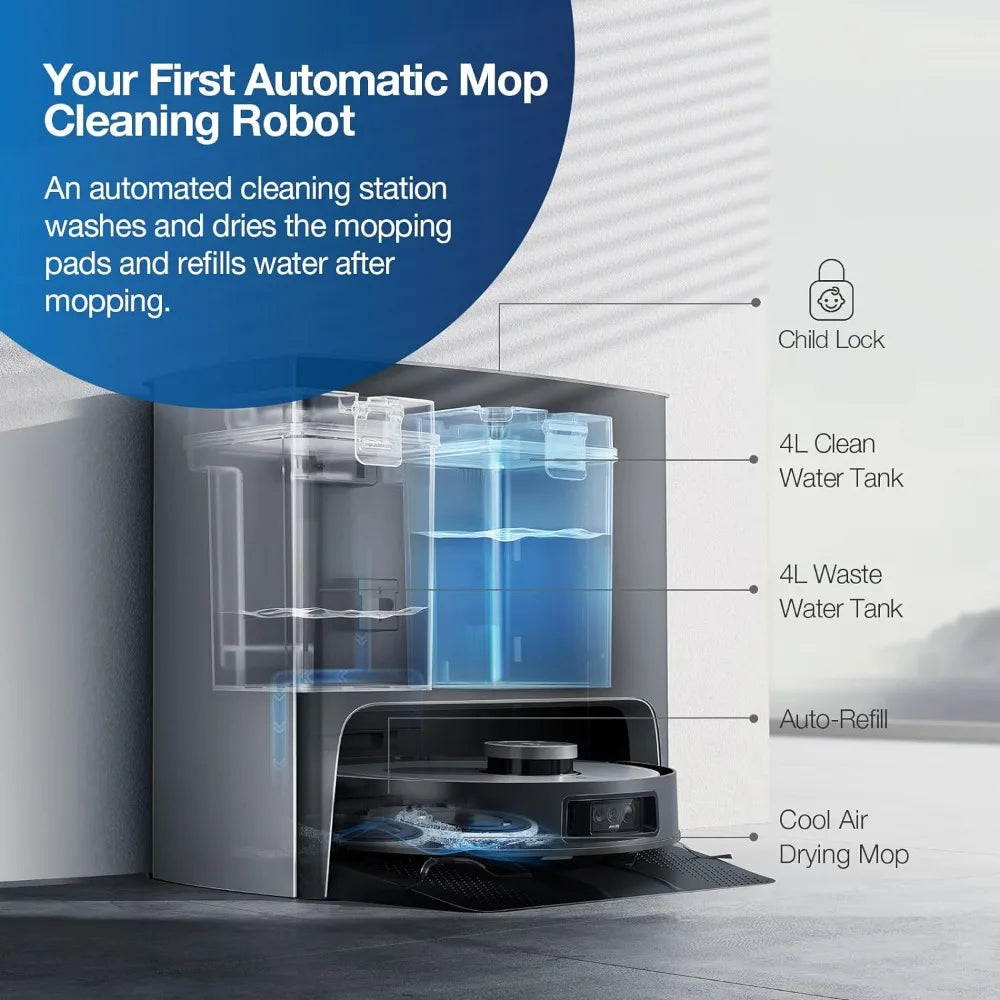 Turbo Robot Vacuum and Mop Combo with Auto-Cleaning Station