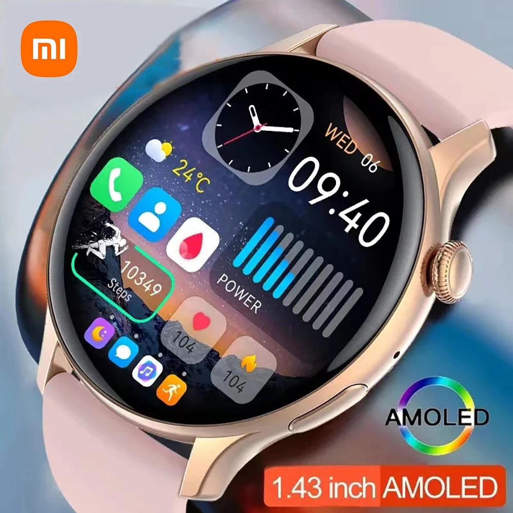 Women Bluetooth Call Smartwatch Always Display Time Heart Rate Sports Health Monitoring Music