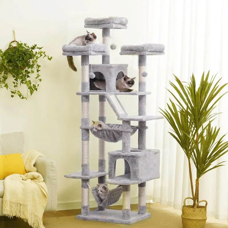 Tall Indoor Cat Tower for Large Cats 20 Lbs Heavy Duty